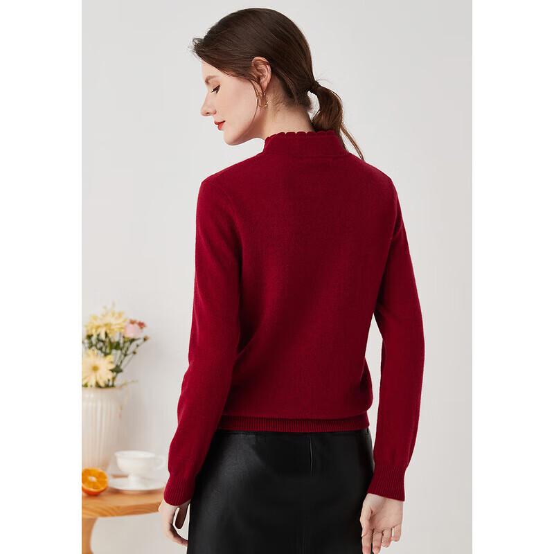 Zhaojun Women's Elegant Rhinestone Stand Collar Cashmere Pullover