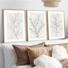 3Pcs Neutral Botanical Wall Art Minimalist Abstract Botanical Line Canvas Posters Prints Modern Beige Boho Plant Paintings Wall Decor Pictures for