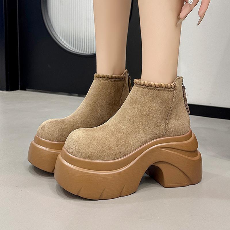High Heels Ankle Boots Women's Platform Suede Fashion Shoes  Sport Winter Boots New Casual Walking Cozy Dress Mujer Botas
