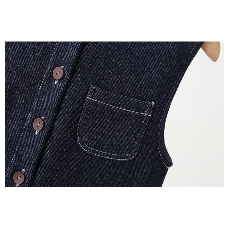 2025 Winter Korean-Style Denim Composite Velvet Overalls for Boys and Girls
