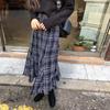 Women's High-Waist Fringe Pencil Skirt - Autumn/Winter Korean Style, Slim Fit, Mid-Length Pleated Umbrella Design