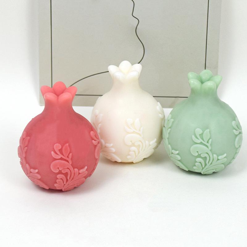 1 Pcs Pomegranate Candle Silicone Mold Gypsum Form Soft Molds Art Aromatherapy Plaster Home Decoration Mold Home Decor