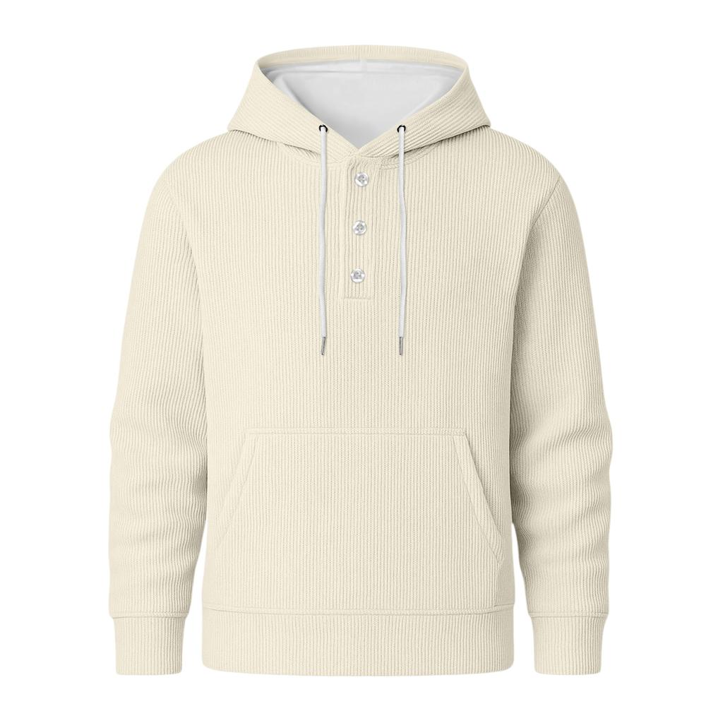 Men's Knit Hooded Sweatshirt Casual Long-Sleeve Sweatshirt