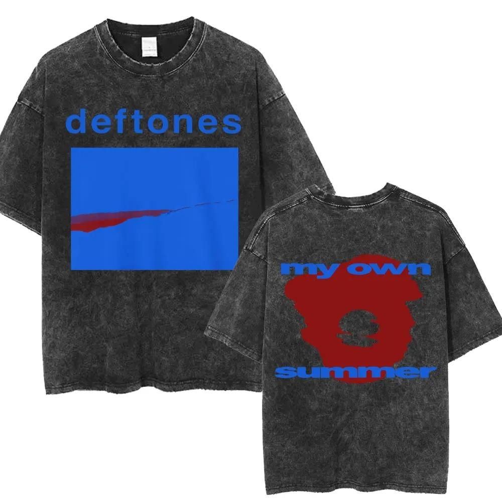 Deftones Around the Fur th Anniversary Vintage Wash Oversized TShirt Unisex Alternative Metal Fan Streetwear Tee Cotton Casual Short S