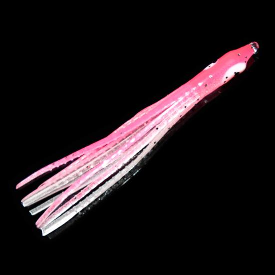 10Pcs 7cm Fishing Bait Realistic Fisheye Luminous Simulation Tempting Angling Soft Rubber Needle Luminous Octopus Lure Outdoor Fishing