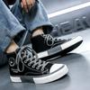 Men's 2026 New High Top Canvas Skate Shoes Summer Breathable Lace Up Casual Versatile Cloth Shoes Teen Wear Comfortable Classic