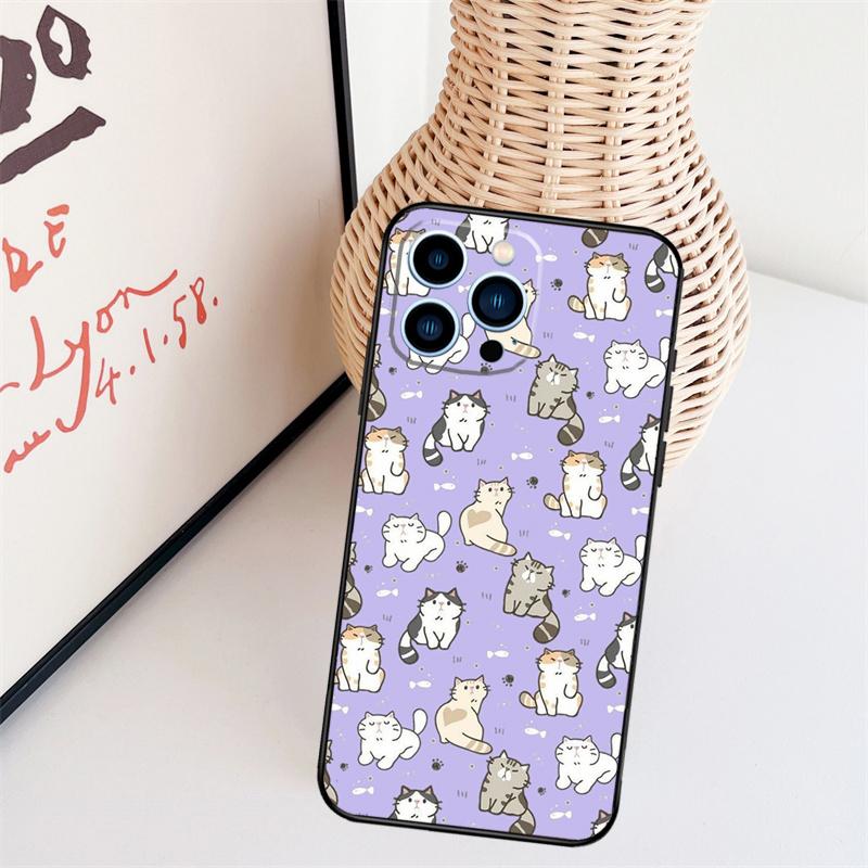 Funny Cat Collage Phone Case For iPhone 17 Pro Max 14 13 12 11 15 16 Pro Max Mini 15 16 Plus 16e Back Cover