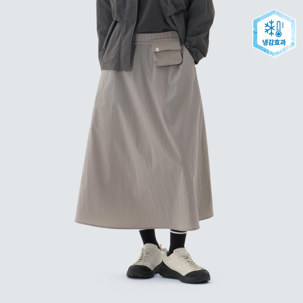 [Snowpeak] Route Flare Long Skirt Vintage Gray (S26MWRSK61) 70(S)