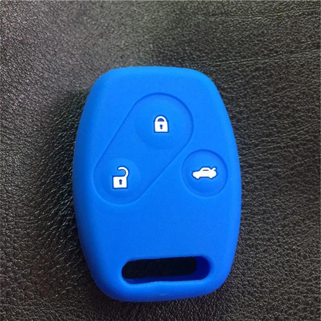 silicone rubber car key cover case for Honda 08 Accord CR-V Civic Fit Freed StepWGN 3button key