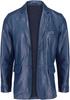 Formal Stylish Fashion Men Blazer Navy Blue Handmade Genuine Leather Lambskin