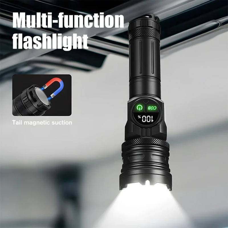 High Power LED Flashlight TYPE-C Rechargeable Aluminum Torch Outdoor Searchlight Portable Camping Light with Telescopic Zoom