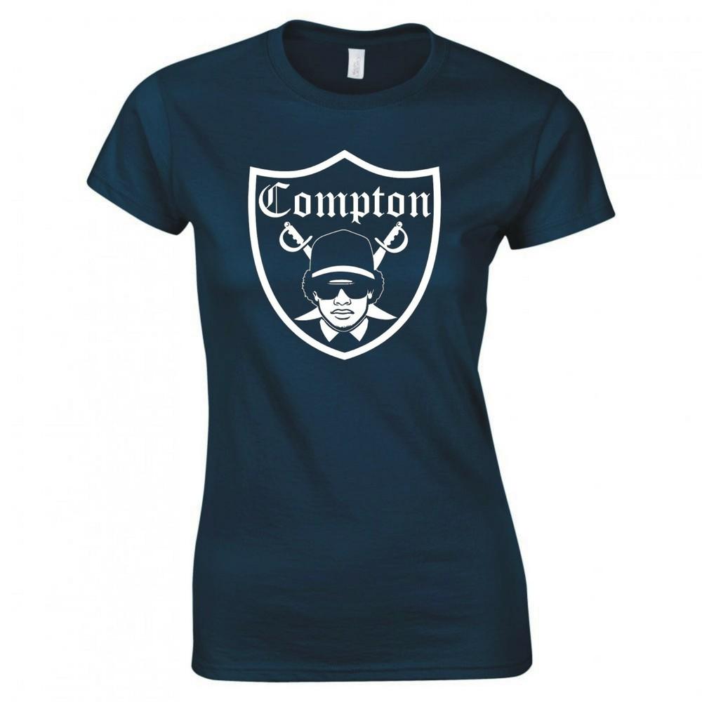 Inspired By Eazy E Compton Logo Ladies Skinny Fit Tshirt S