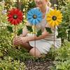 Metal Sunflower Garden Stake Decorative Iron Sunflower Stake Outdoor Flower Yard Art Stake for Patio Lawn Pathway Flower Bed Decor