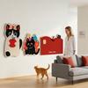 Cartoon Self-adhesive Cat Scratch Sticker Wall-mounted Felt Cat Scratch Mat Scratch Resistant Wear-resistant