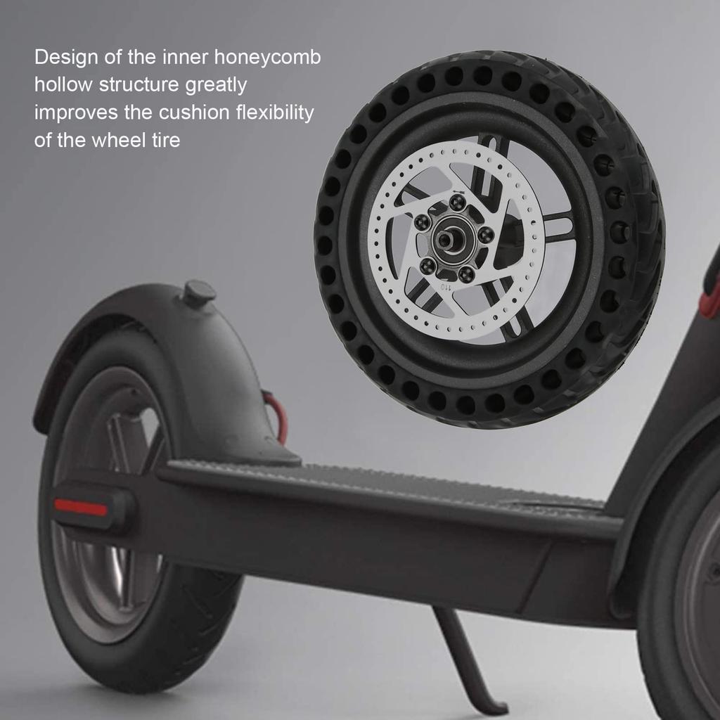8.5-inch Electric Scooter Rear Tire Set, Explosion-Proof Solid Tires with Aluminum Alloy Hub for M365, Explosion-Proof and Shock-Absorbing