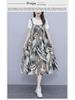 Korean Style Casual Pinafore Dress Set: Loose, Slimming, and Gentle Two-Piece with Short Sleeves