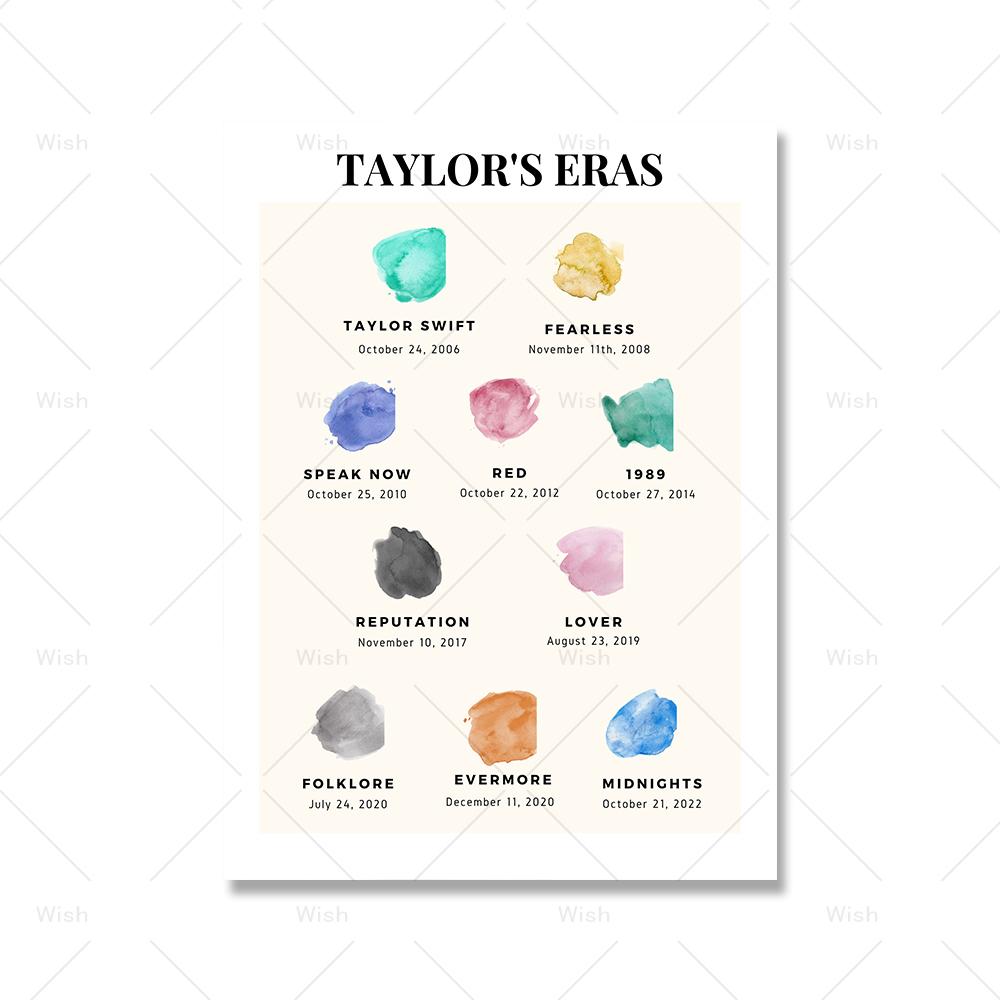 

TS The Eras Tour Мемориальные настенные картины Винтажный постер Поп-музыка Настенное искусство Красочные принты на холсте Домашний декор Без рамы 21x30cm No Framed