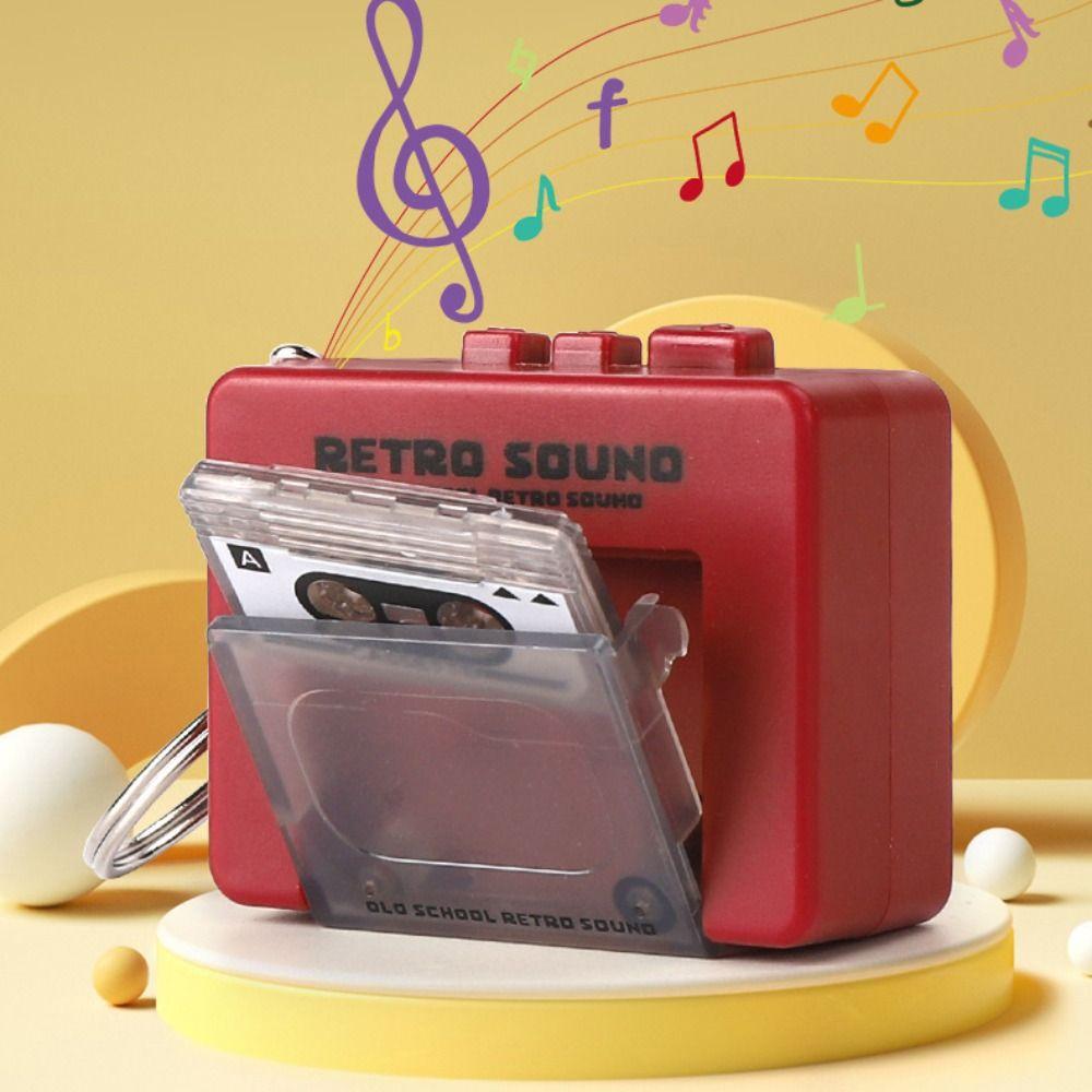 Cassette Recorder Music Key Chain Vintage Music Box Pendant  Home Decoration