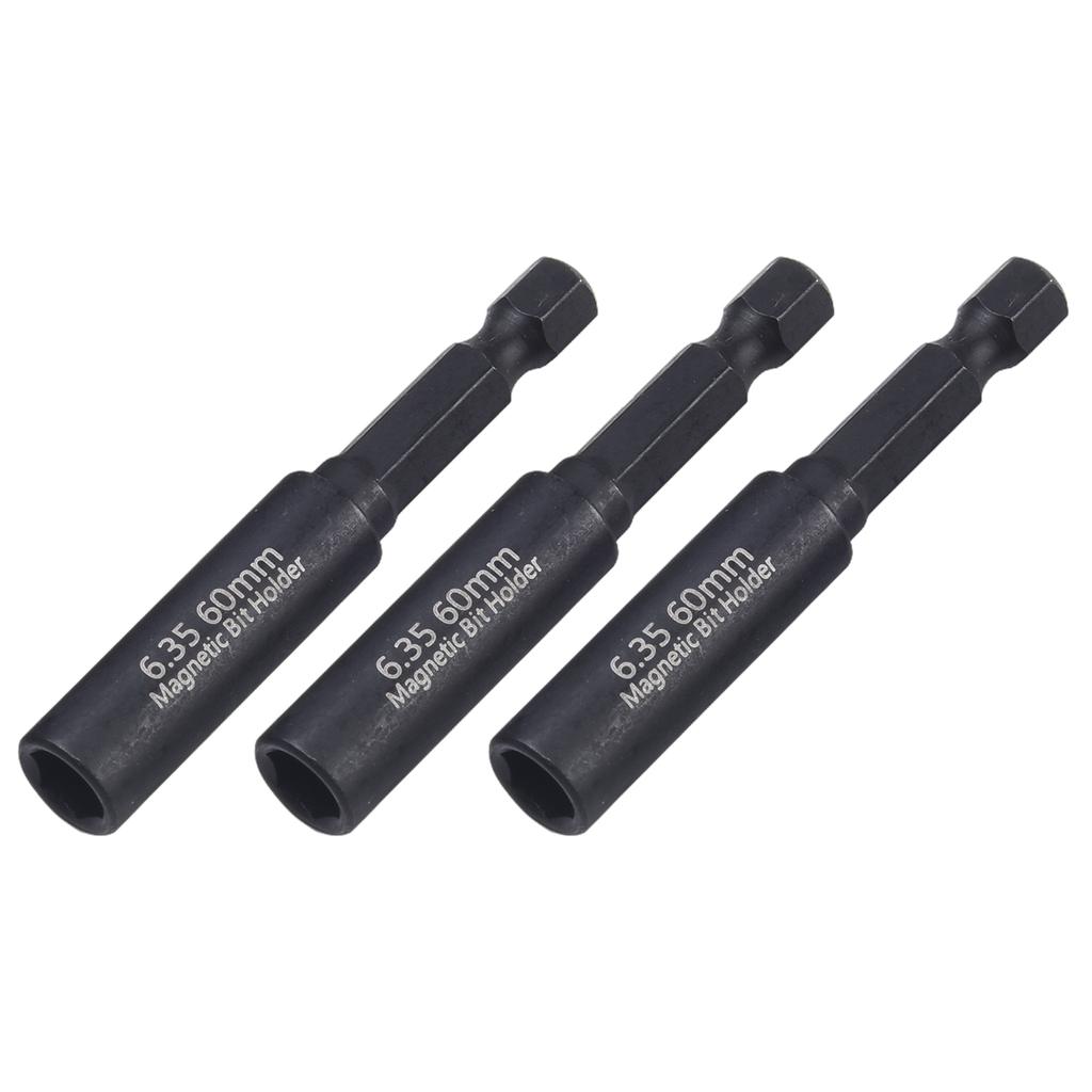 2/5 Stück 1/4 Zoll Sechskant-Schaft-Kopf-Verlängerungsstange Schraubendreher Magnetische Übertragungs-Verlängerungsstange 60mm Schraubendreher-Bit-Halter Schnellwechsel