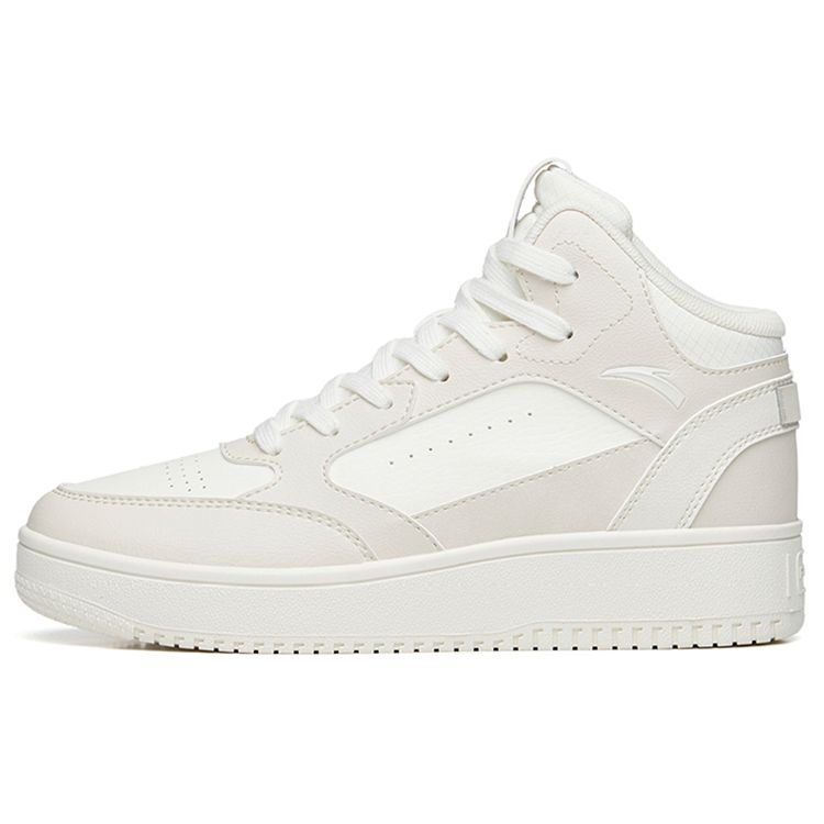 Anta Versatile Casual High-Top Skate Shoes Women Sneakers Gray White 922238013-2