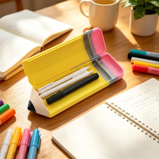 3D tištěný penál ve tvaru tužky, velkokapacitní držák na tužky pro studenty, novinkový organizér na psací potřeby na stůl, na cesty, do školy, do kanceláře