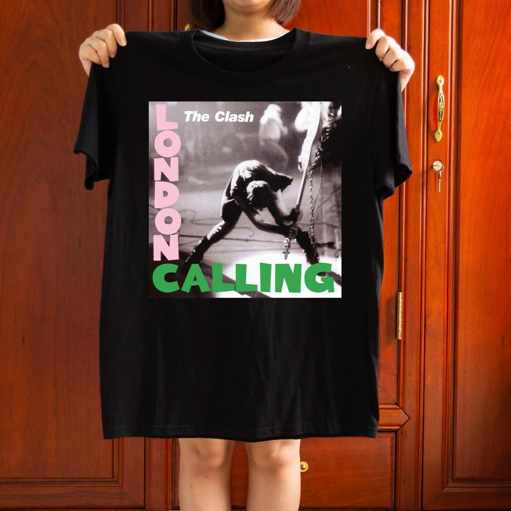 The Clash London Calling Черная футболка Унисекс Черная футболка Размер S-5XL Унисекс Футболка S