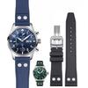 20mm 21mm 22mm Natur Weich Fluorkautschuk FKM Gummi Uhrenarmband Für IWC Armband Big Pilot Portofino TOP GUN Uhrenarmband Mit Niete