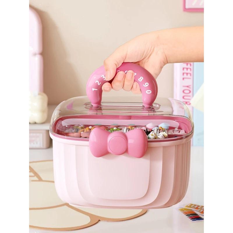 Hair Accessories Storage Box, Portable Makeup Organizer for Hair Clips, Hair Ties, Earrings, Bracelets, Necklaces