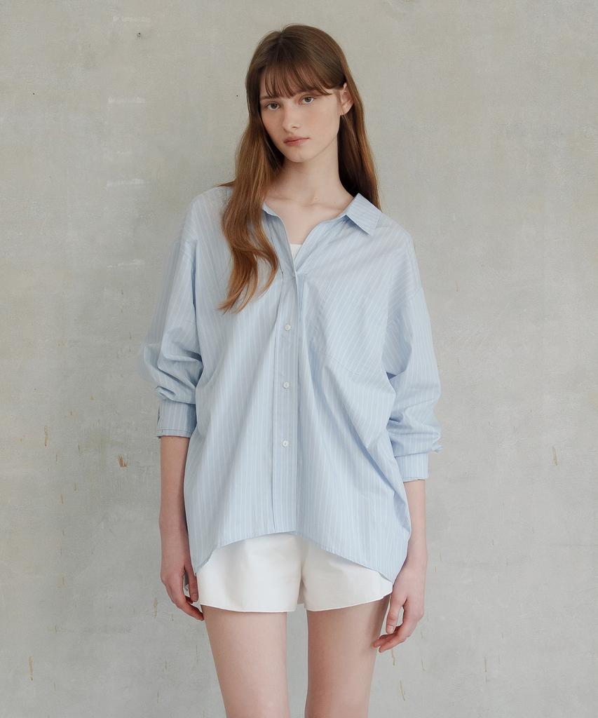 LETTERA Loose-Fit Stripe Shirt_3Color