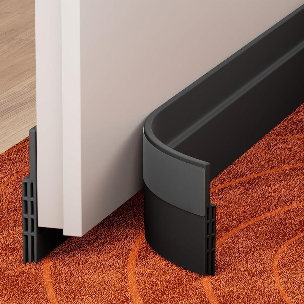 Under Door Draft Stopper Sweep for Exterior Interior Bottom Doors, Weather Stripping Door Seal Blocker Noise Cold Air Insulation