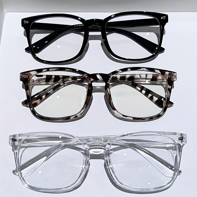 1/3pcs Lightweight PC Square Glasses Clear Lens Blue Light Blocking Full Frame Minimalist for Everyday Casual Wear
