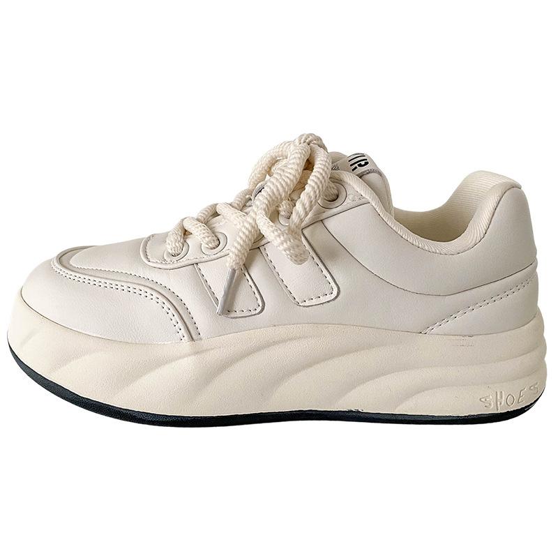 XY-A216 latex insole/platform white shoes women's shoes 2025 spring new board shoes bread shoes casual round head