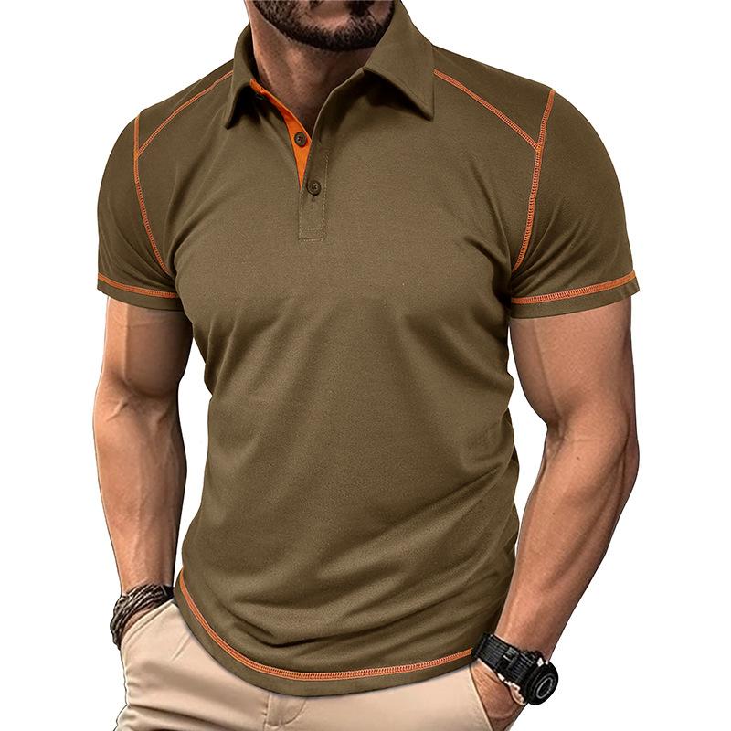 New Summer Men's Short-sleeved Polo Shirt Men's Colour Blocking Lapel Polo Shirt Men's Body Shirt