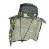 49MD Camouflage Mesh Sun Hat for Various Age Breathable Fisherman Hat with Neckflap Sweat Absorbent Hat for Outdoor Activity
