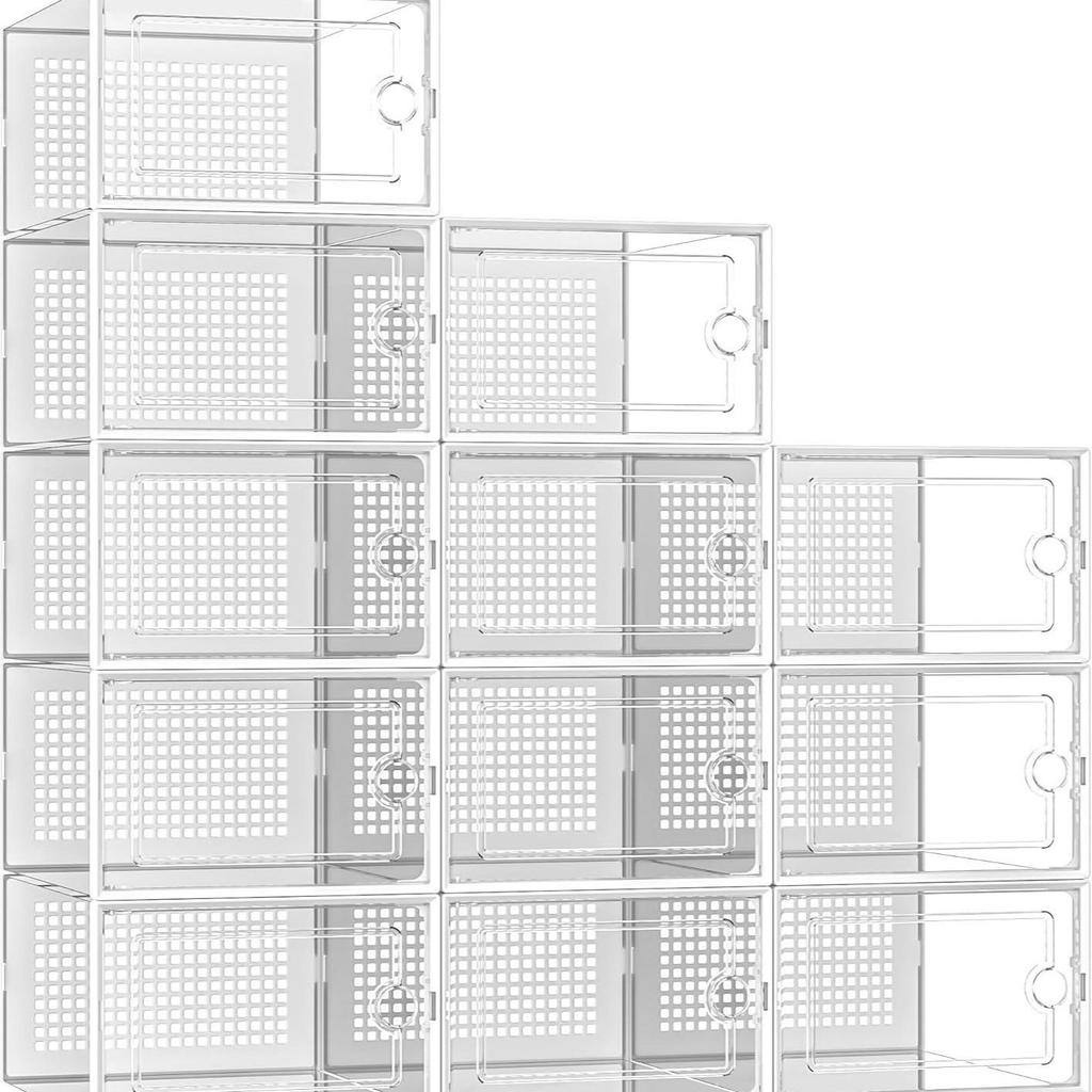 Foldable Multi-color Transparent Dustproof Flip-top Shoe Storage Box for Basketball Shoes