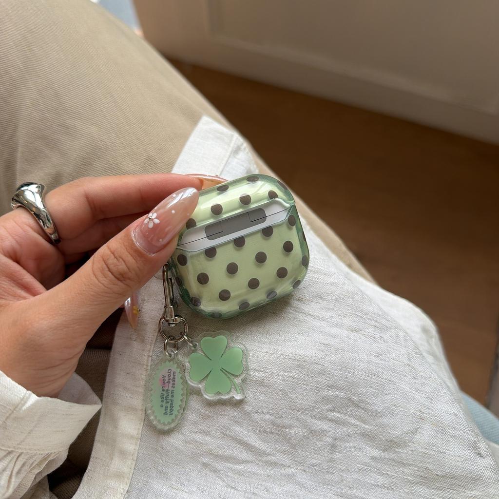 Small fresh and transparent polka dots for AirPods Pro wireless bluetooth headset cover apple 1/1/1 protective cover