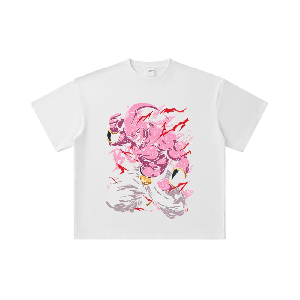 260 GSM Double Yarn 32 Count 100% Cotton Dragon Ball V13 Majin Buu Print Unisex Heavy Cotton T Shirt