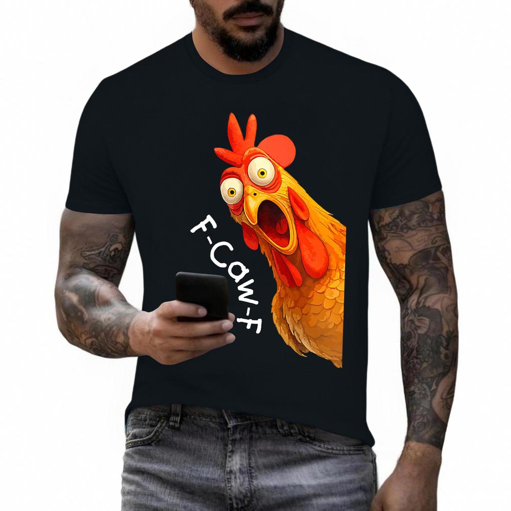 Funny F Caw F Chicken Rooster Cawing F-Caw-F Saying Pun T-Shirt