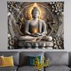 Buddha and Lotus Yoga Meditationtapestry Withdark Lotus Pattern Is Suitable for Decorating Bedrooms Living Rooms and Dormitories