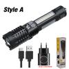 High Strong Power Led Flashlight Tactical Torch Light with Battery USB Charging Camping Hiking Emergency Zoomble Lantern Lamp