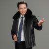 Winter Leather Jacket Men'S Large Fur Collar Removable Fleece Liner Sheepskin Fleece Jacket