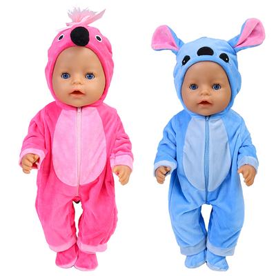 43cm Doll Clothes Cute Flamingo Outfits 13 Inch Reborn Doll Jumpsuit Birthday Gift Toys New Born Baby Dolls Accessories Barbies