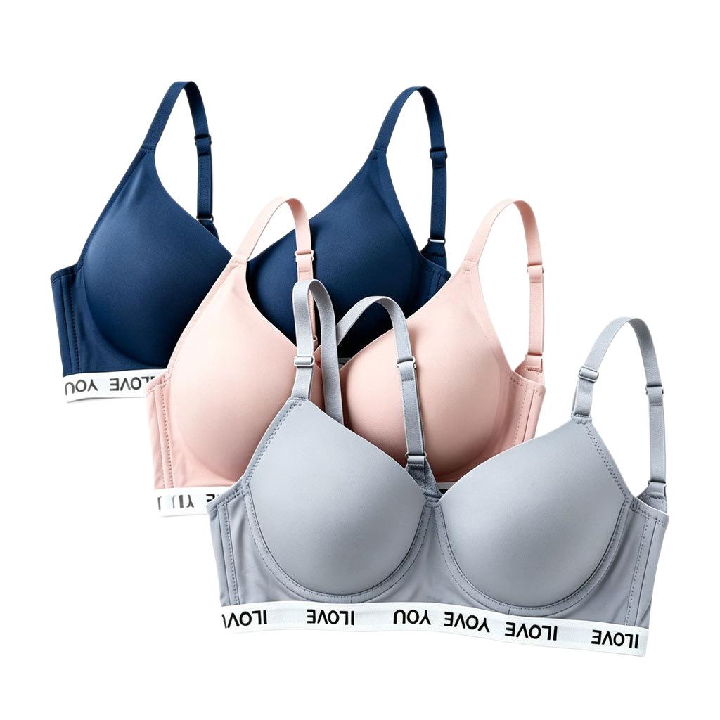 Traceless gathering bra women's no steel rim comfortable underwear European and American letters close the breasts and show a beautiful back
