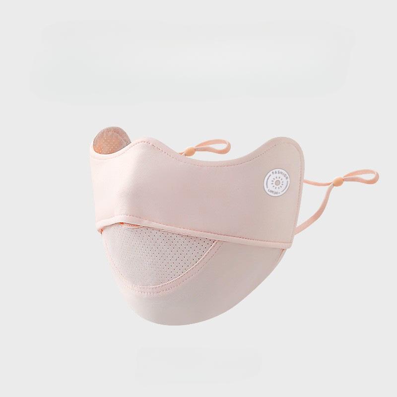 Ice Silk Sunscreen Mask, Female, Summer, Cool and Breathable, Eye Protection, UV Protection, Facial Contouring, Breathable Hole Mask