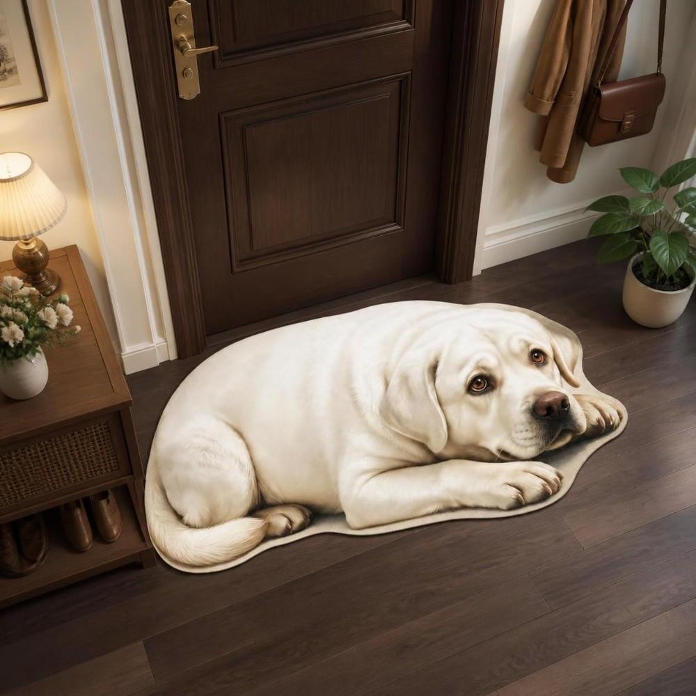 Diatomite Animal Floor Rug Lifelike Pet Doormat Fun Dog Print Door Mat Bathroom
