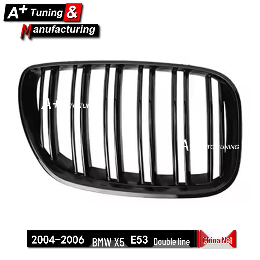 Glanzend Zwarte Dubbele Lijn Grille voor BMW X5 E53 (2004-2006)
