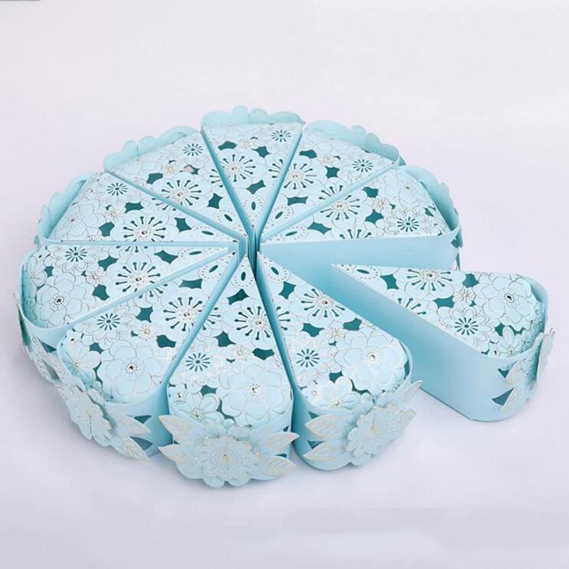WTEMPO Party Gift Triangular Boxes DIY Foldable Hollowed-out Paper Boxes Wedding Party Decor Favor Treat Boxes for Birthday Halloween Christmas