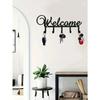 Wrought Iron Key Holder Wall Mounted with Hooks for Entryway Hallway Kitchen Decorative Rack