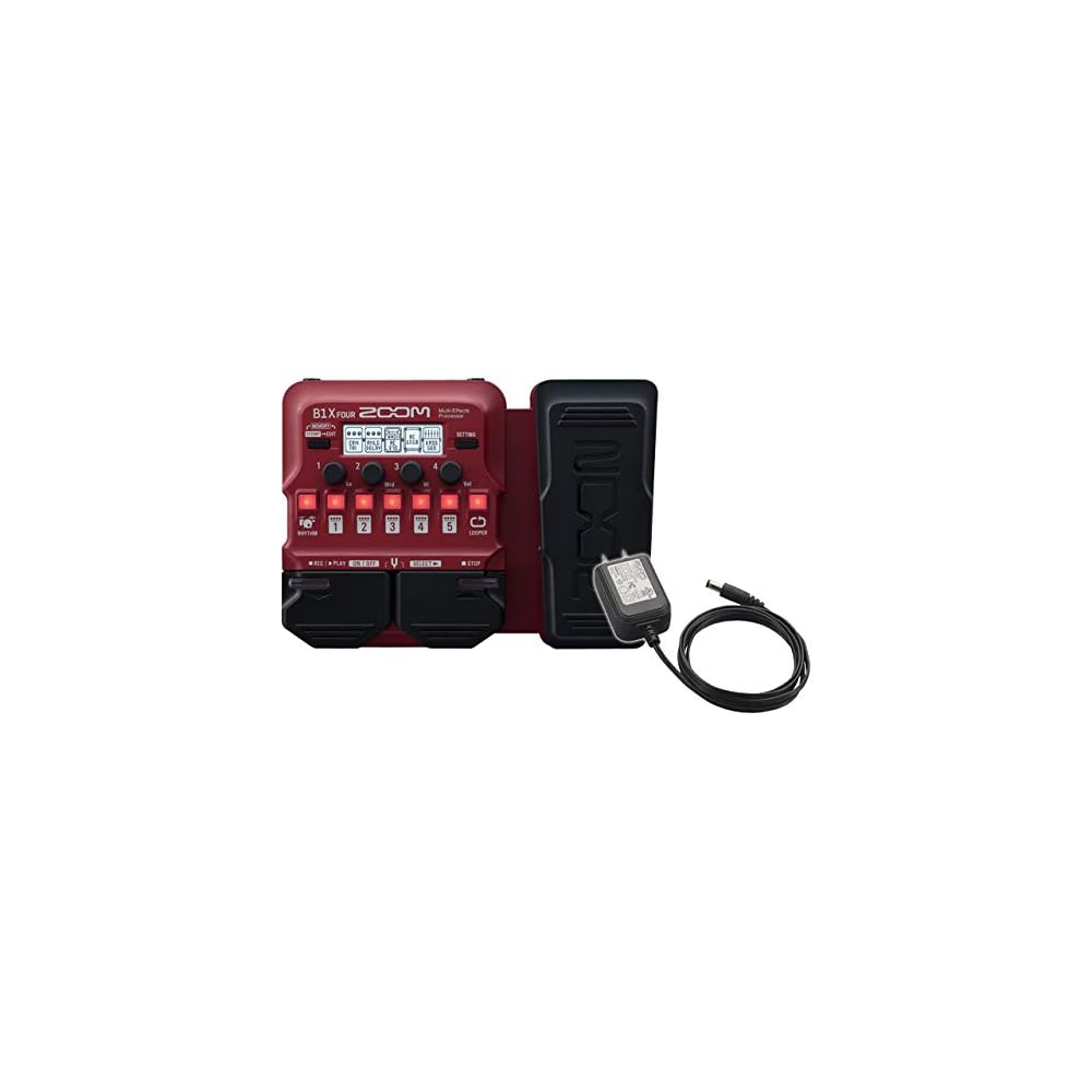 Zoom B1X Four Multi-Effects Pedal with AC Adapter for Bass Guitar