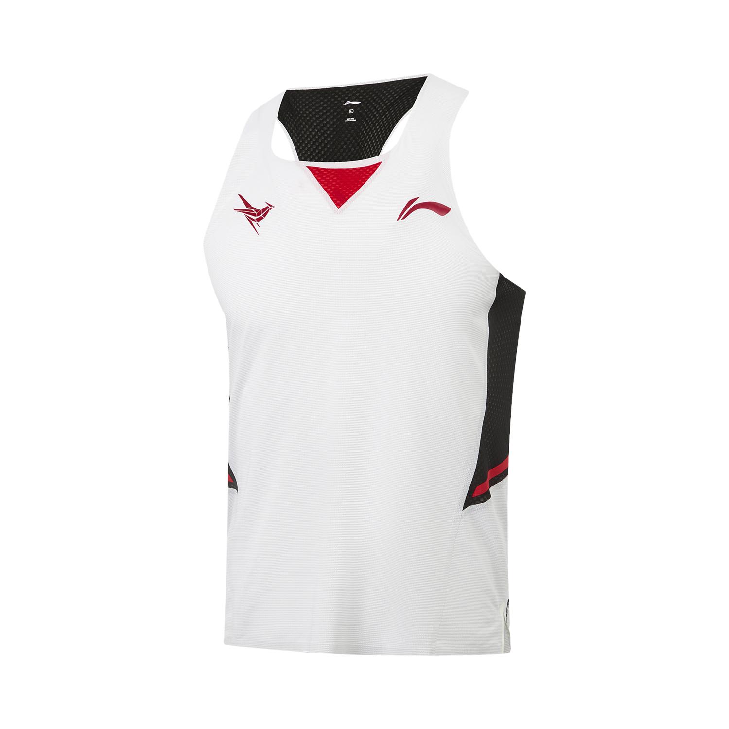 Li Ning Dragon Sparrow Running Tank Top Men s White Black Red AAYW199-1 L